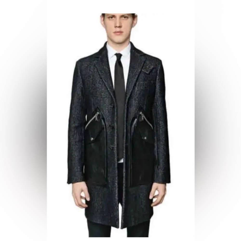 DSQUARED2 Tokyo wool coat leather pockets